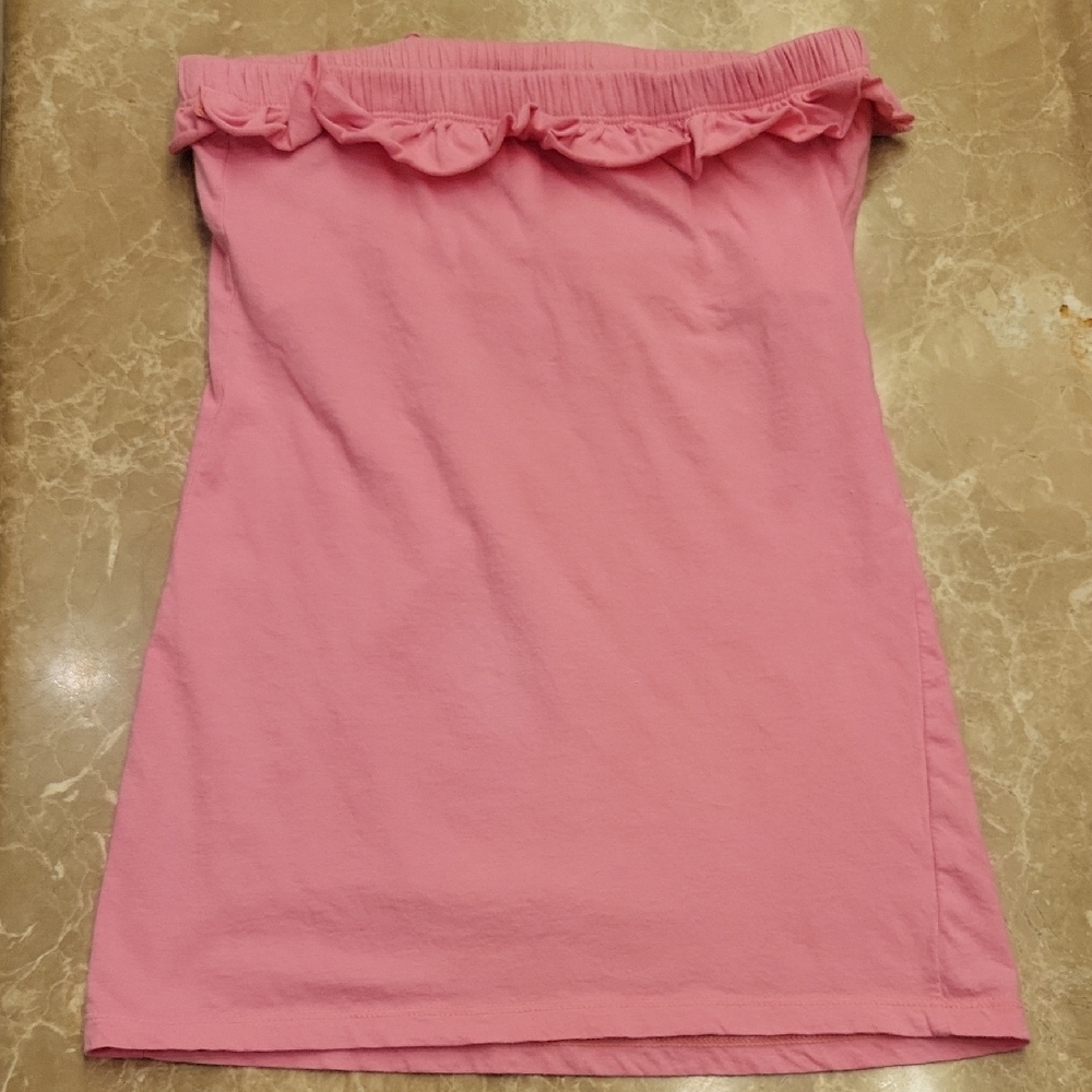 Love Rocks Cotton Pink Ruffled Top, S - Picture 4 of 6